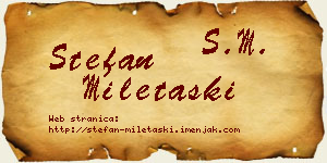 Stefan Miletaški vizit kartica